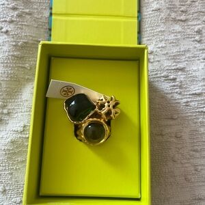 Gold and Green Statement Ring
